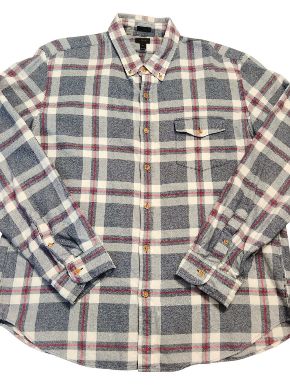 J. Crew Men’s XL Slim Fit Heritage Americana 100% Cotton Plaid Button-Down Shirt